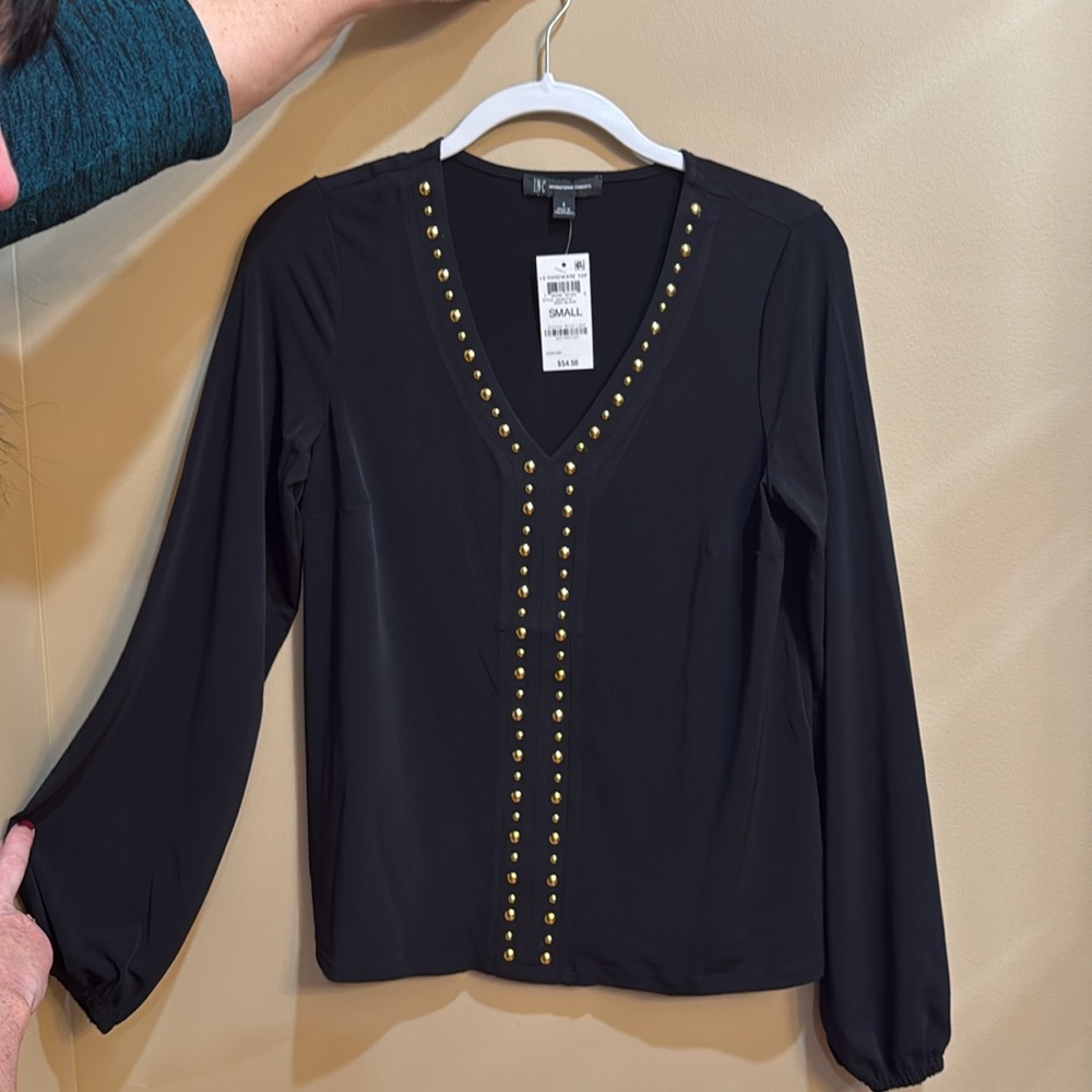 INC Women’s Embellished Long Sleeve Top